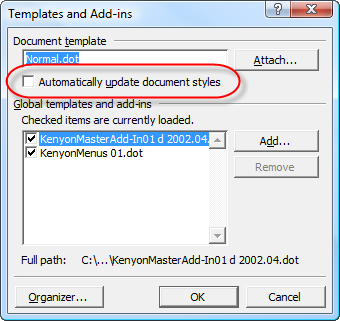 update document properties word 2013