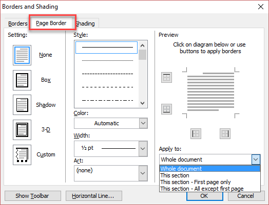 how to insert header only on first page in word 2016