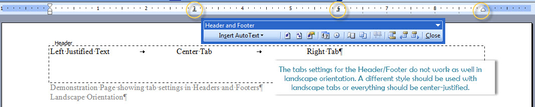 ms word headers different on each page