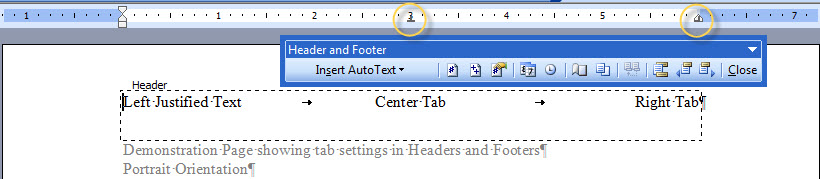 adding header and footer in word 2003