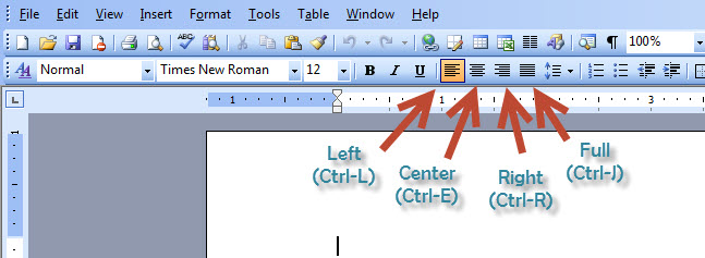 hot to apply center vertical alignment in word 2016