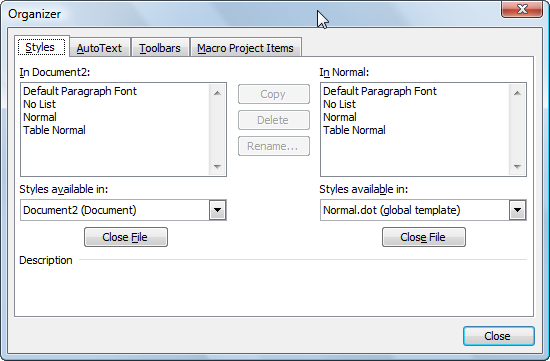 how to change to simple style set in word 2013