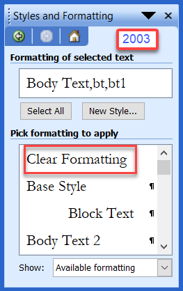 clear all formatting word for mac