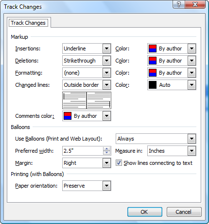 turn on track changes word 2010