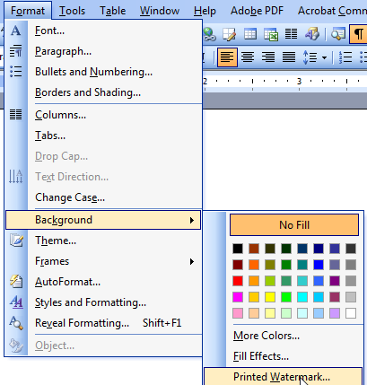 how to print mirror image in word 2003