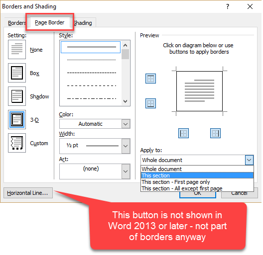 how to set different margins on first page in word 2007