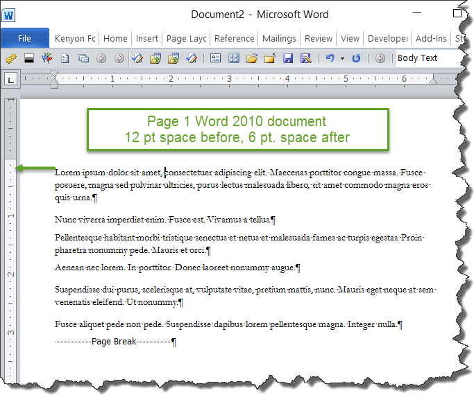 microsoft word tab length after period small