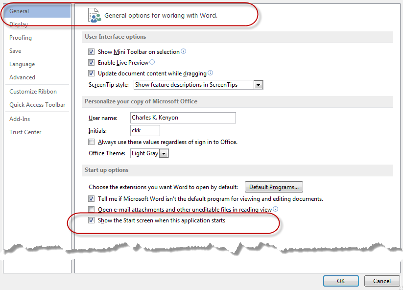 microsoft word page view options