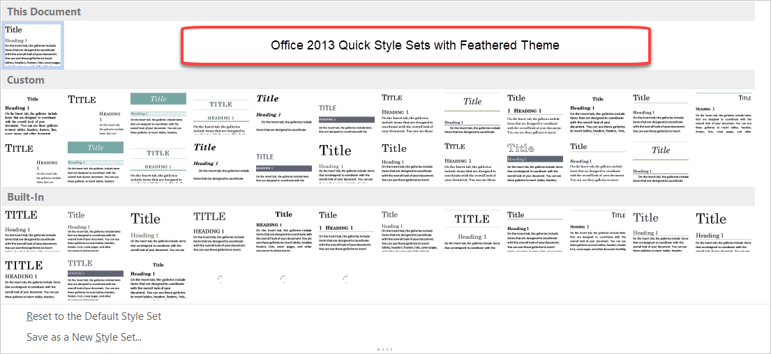 how to apply the lines style set in word 2013