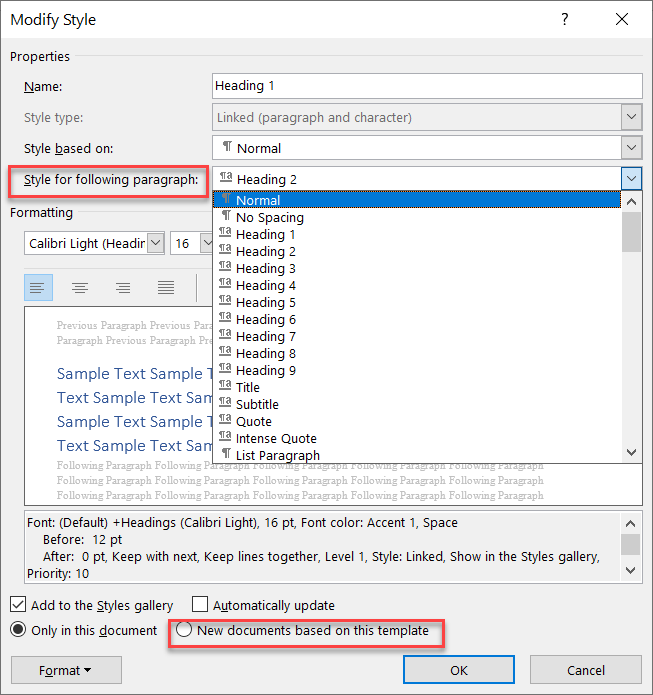 change order of styles in microsoft word for mac 2013