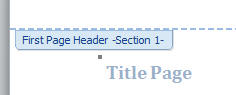 Word 2010 2007 Headers Footers Sections