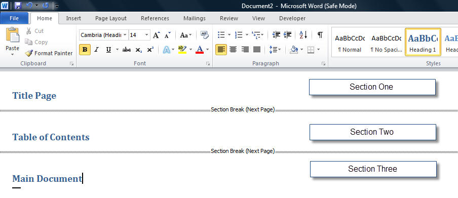 how to delete a section break in word mac