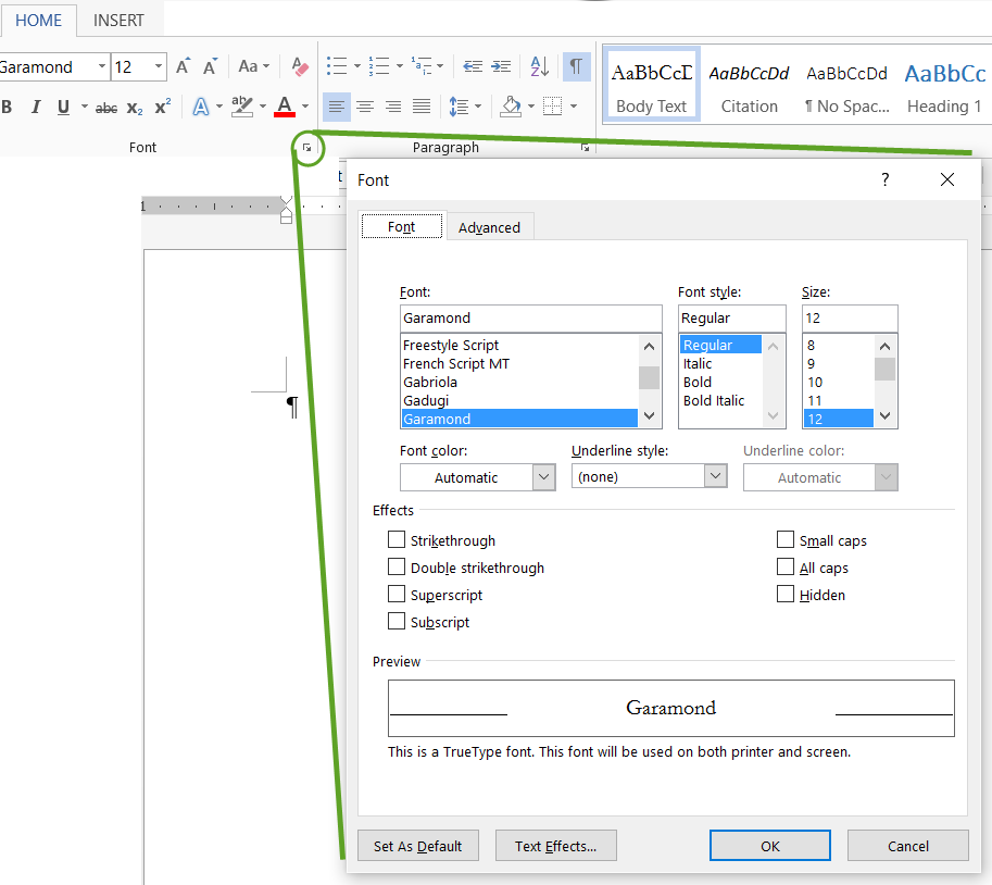 The Home Tab In Microsoft Word