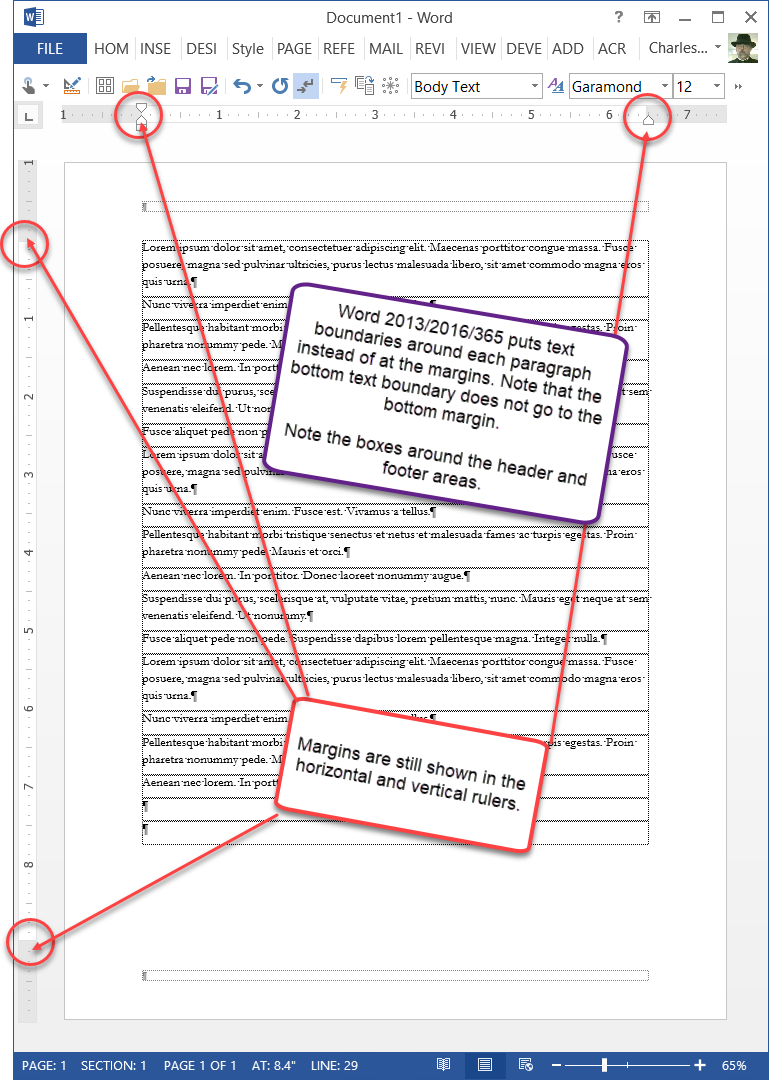 Text Boundaries Display In Microsoft Word