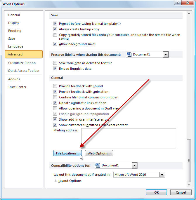 reset office 365 word to default settings