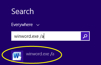 appcrash winword exe office 2010