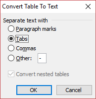 Converting a Table to Text in Microsoft Word - Word Help