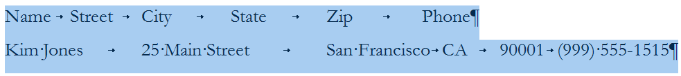 ms word build a table of contants