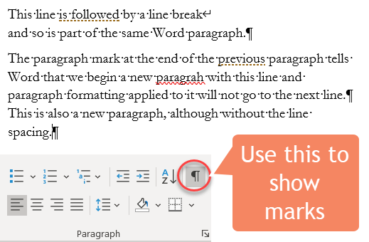 what are non printing characters in word 2013